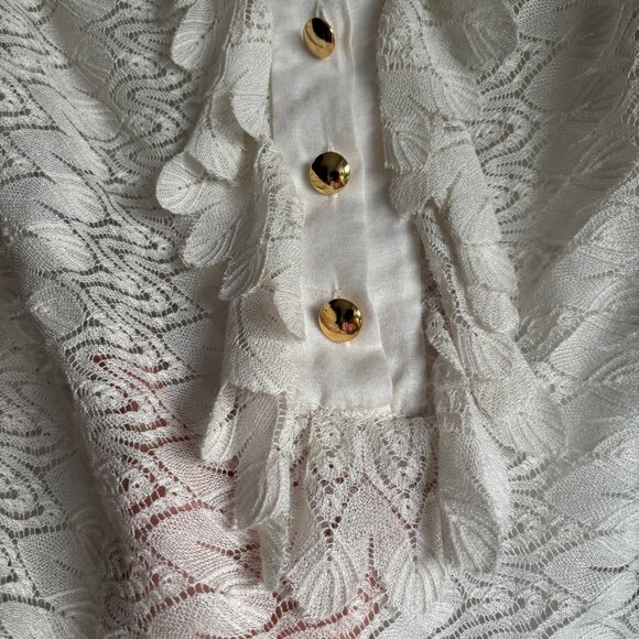 Sz6 Lace Cream Top Made in USA 🇺🇸 - Picture 5 of 8